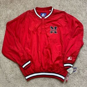 NWT Nebraska Cornhuskers STARTER Jacket Pullover Windbreaker